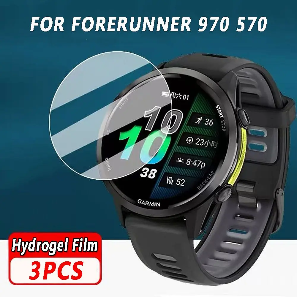 3PCS TPU Hydrogel Films for Garmin Forerunner 970 265 265S 965 570 47/42mm Protection Film Smartwatch Screen Protector Guard