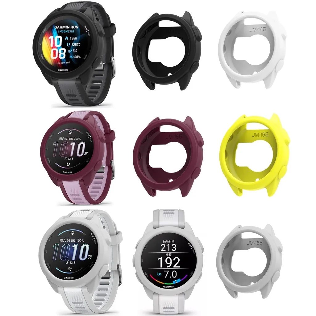 Soft TPU Case Cover For Garmin Forerunner 165 Music Slim Watch Screen Protector