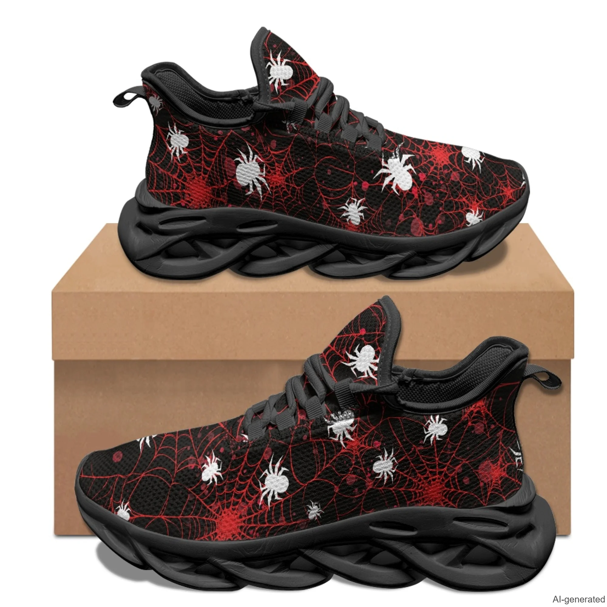 XIXIRIMIDO Max Soul Shoes Halloween Spider Web Print Running Shoes for Men Casual Fashion Women Snakers Walking Shoes 35-48