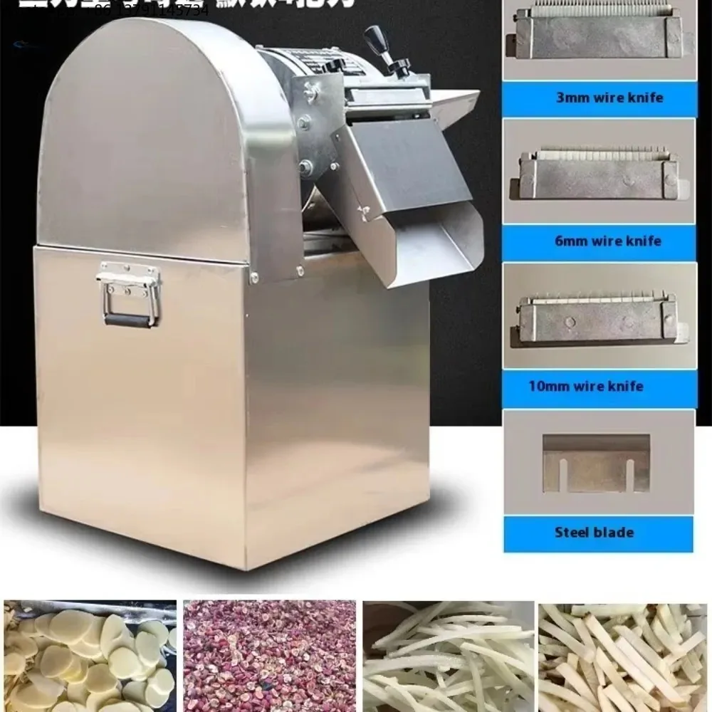 Automatic Vegetable Fruit Shredder,Fry Strip Cutting Machine Electric Cube Dicing Slicing Machine Cuts Carrot/Onion/Potato
