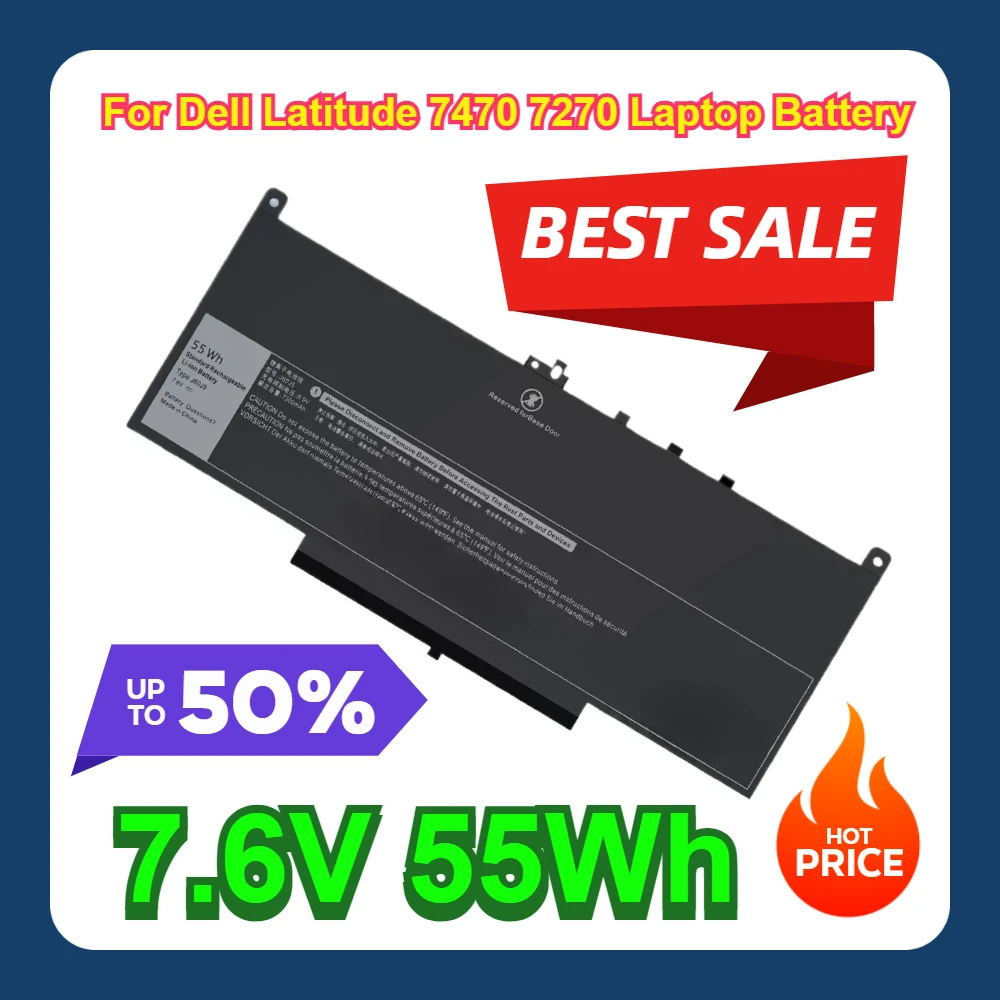 1W2Y2 0MC34Y MC34Y R1V85 242WD GG4FM WYWJ2 451-BBSX BBSY E7470 E7270 J60J5 Battery For Dell Latitude 7470 7270 Laptop Battery
