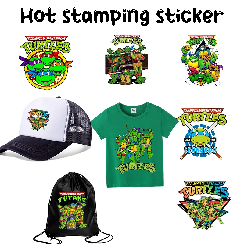 Teenage Mutant Ninja Turtles Heat Transfers Sticker Cartoon Print T-shirt Patche Iron Transfer Sticker Thermal Decal DIY Gift