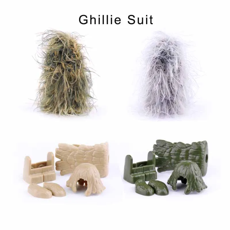 Guduola Special Brick Lucky Clothes Ghillie Suit  Military Accessories Army Playing Toys 1set