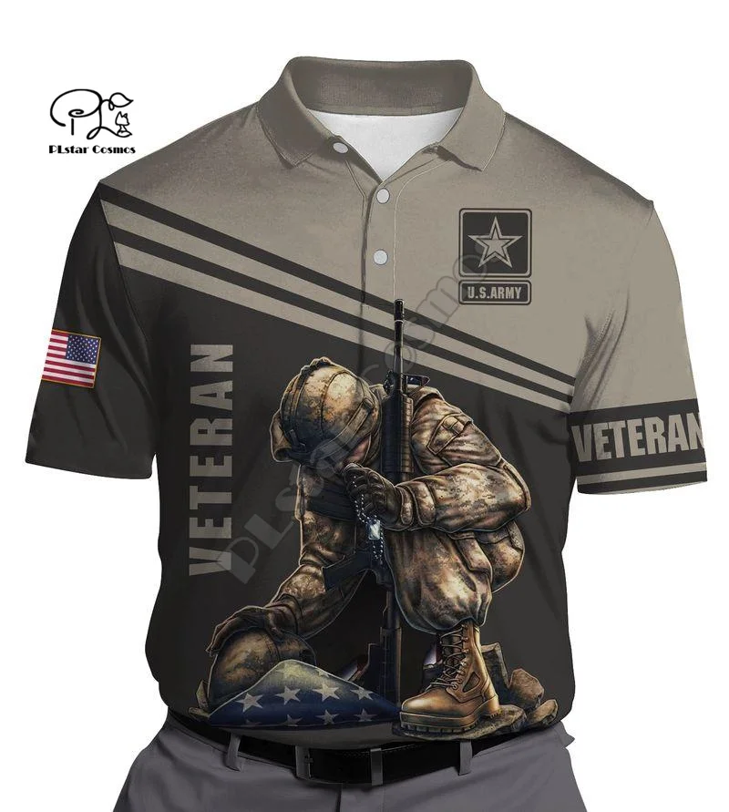 New Brand Army Eagle Marine Military Camo Suit Veteran NewFashion 3DPrint Men/Women Polo Shirts Summer Short Sleeve T-Shirts A-2
