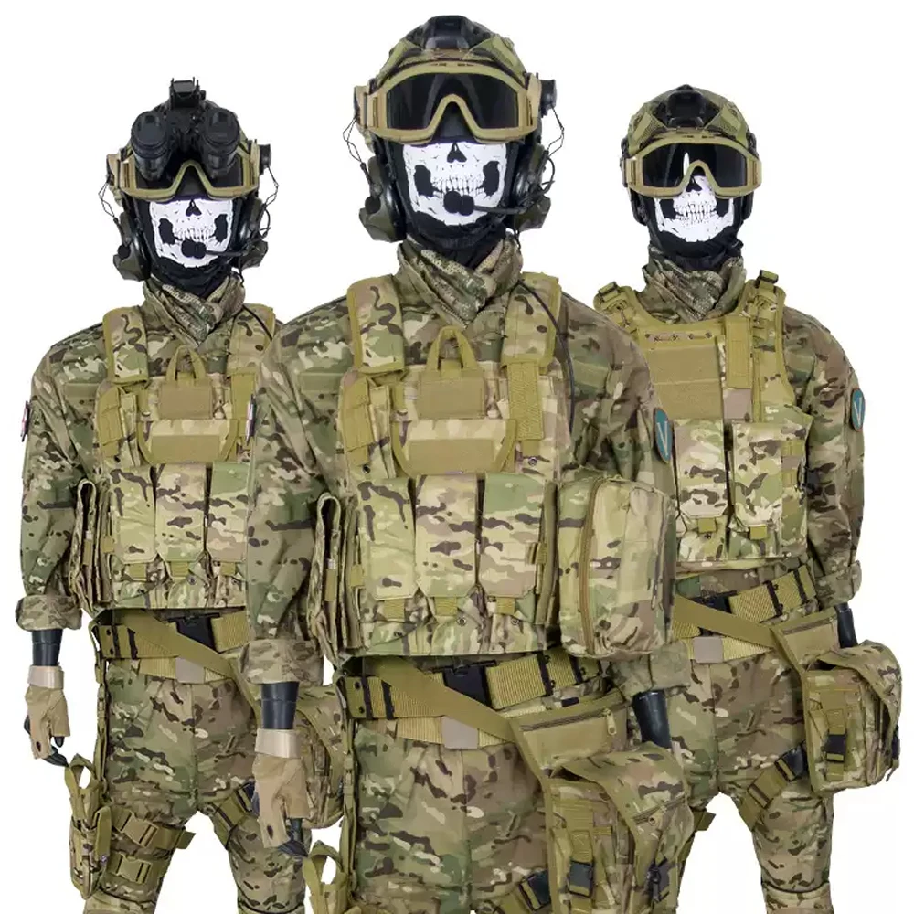 Tactical Camo Suit Men Military Uniform Breathable Summer Training Wear Wear Resistant Outdoor Army Combat Clothes Set