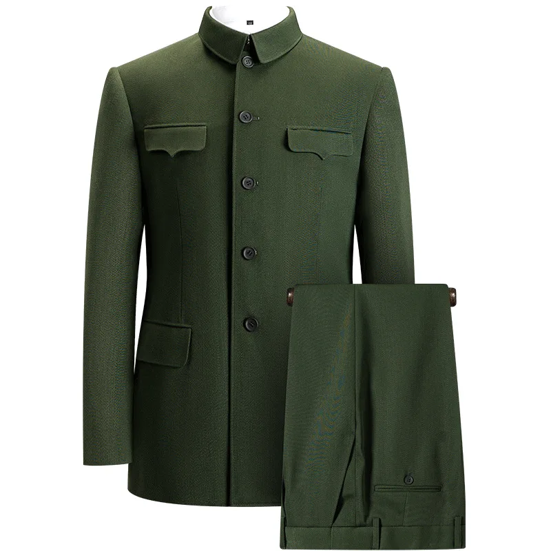 Wool breeches military casual suit army green