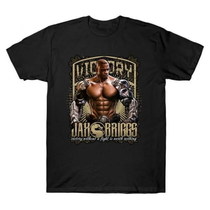 Jax 90's Mortal Kombat Gift tee for gamer 100% cotton printed Men's 0702 Short Sleeve Graphic T-Shirt All size tops S-6XL