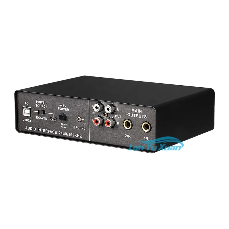 2026 Professional USB 2.0 Port Guitar Musical Audio Interface Recording Studio External Sound Cards for Recording Video Live