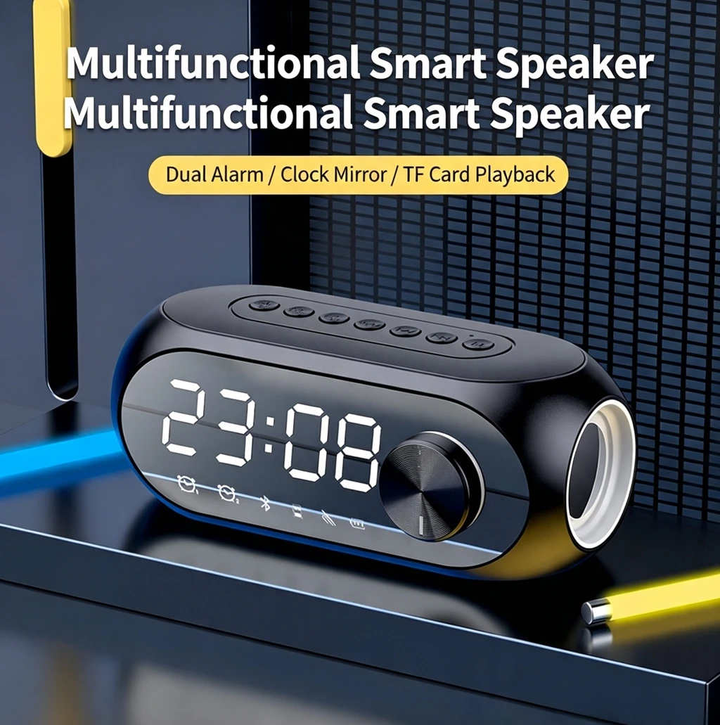 Alarm Clock Radio FM Bluetooth Speaker Portable Subwoofer Caixa De Som Sound Box Music Wireless Mini Woofers Bocina Lamp Column