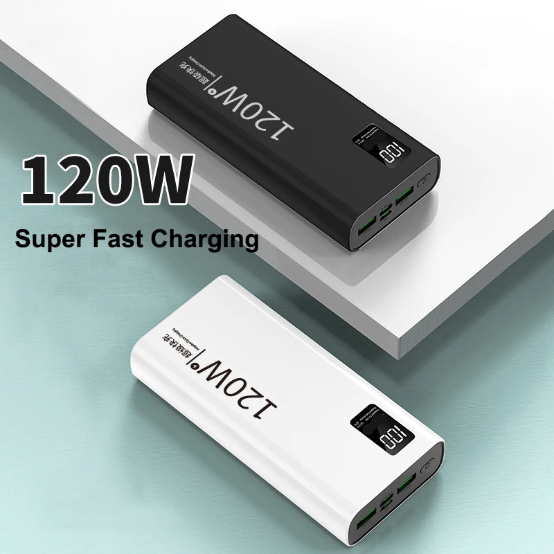50000mAh Power Bank PD 120W Fast Charging Portable Charger Powerbank for iPhone 16 Samsung Huawei Xiaomi External Spare Battery