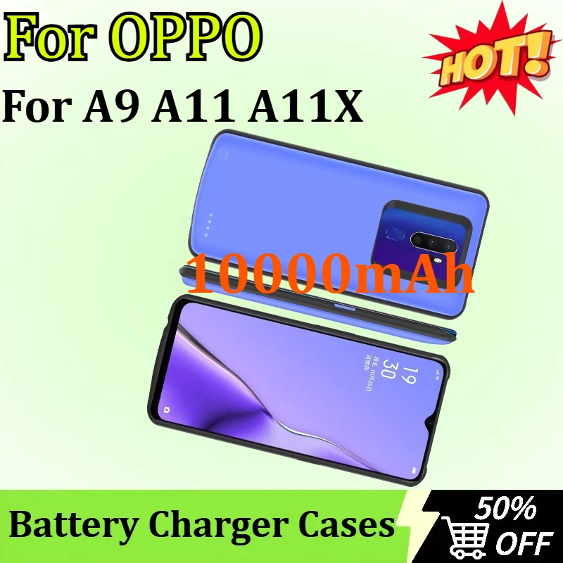 10000mAh Smart Battery Charger Case For OPPO A9 A11 A11X External Battery Portable Power Bank Charging Power Case