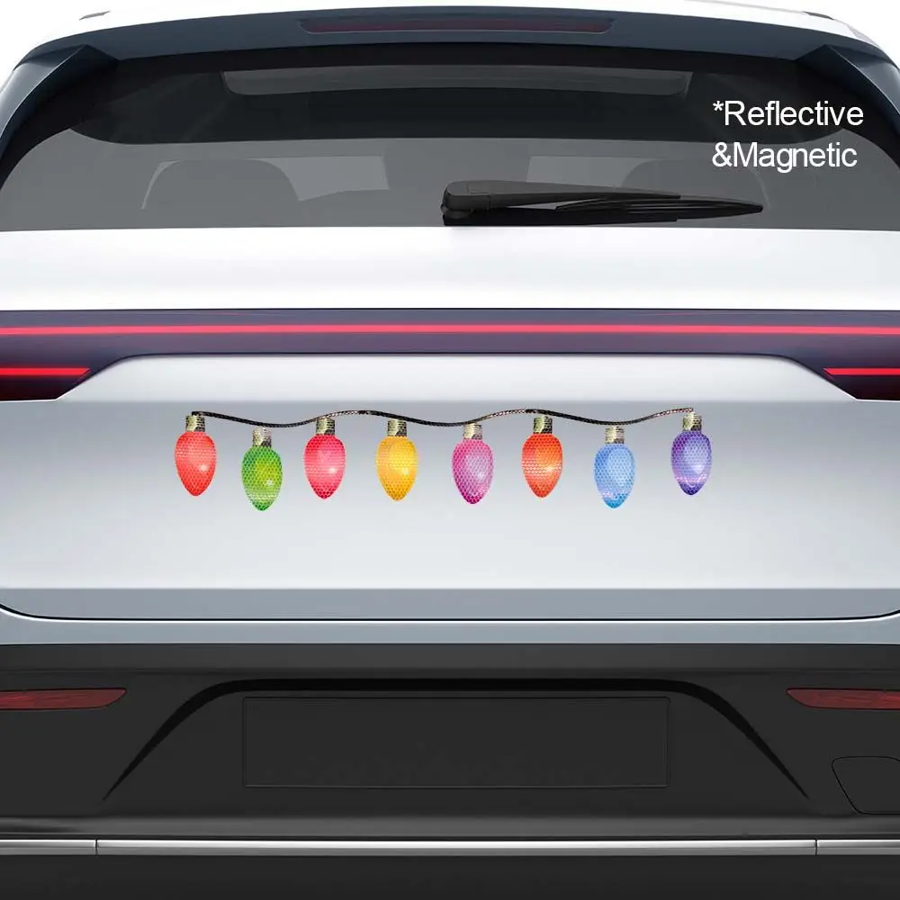 Day Cartoon Santa Claus Car Styling Decoration Exterior Accessories Christmas PVC Stickers Car Magnetic Reflective Decal