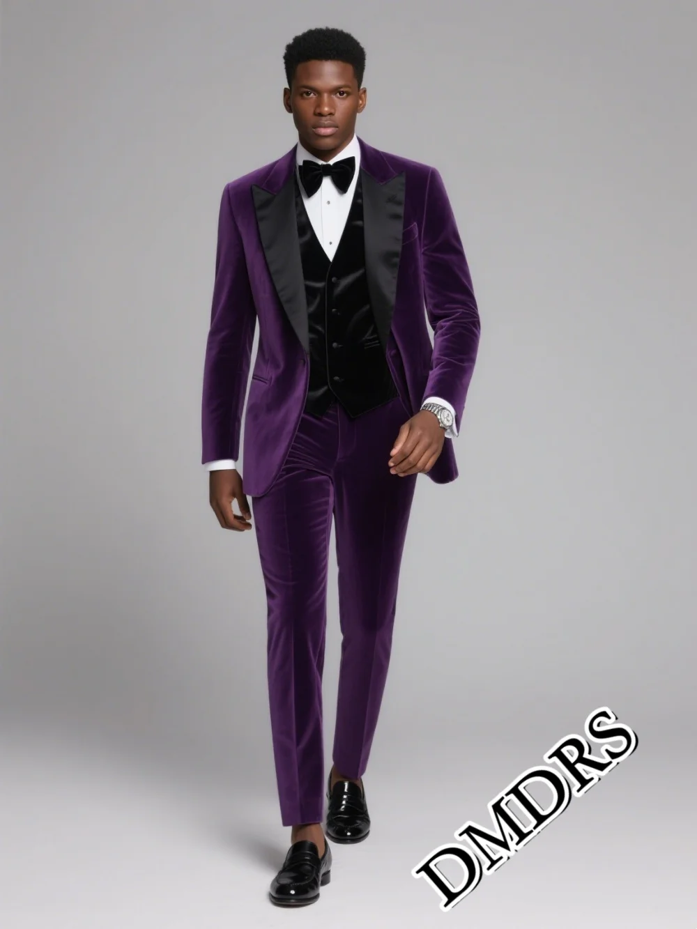 Luxurious Velvet Men's Suit Set For Wedding & Stylish Business 3PCS Classic Single-Breasted Men's Suit Set (Jacket, Vest, Pants)