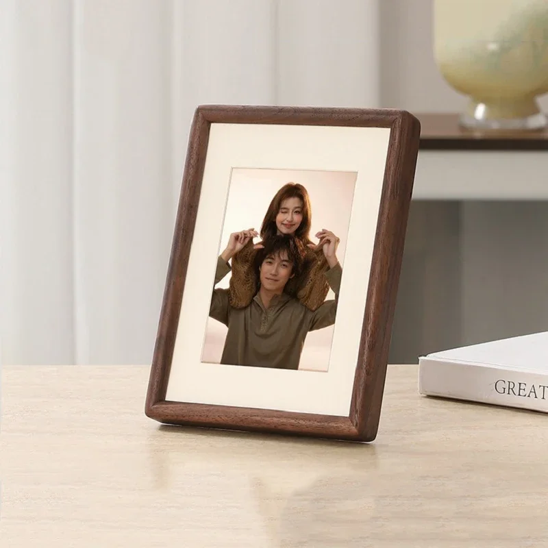 Walnut Wood Round-Corner Solid Wood Photo Frame Premium Tabletop Display Picture Frame for Home Decor Elegant Artwork Frame