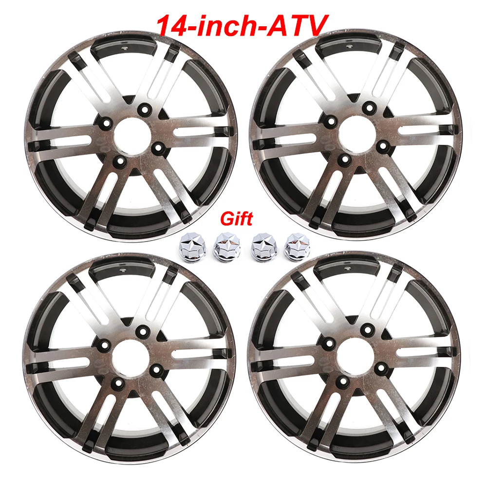 14 Inch Front Rear Wheel Rims Aluminum Alloy Wheel Hub Rim for Karting Four-wheel UTV ATV Buggy Golf Cart Quad Bike Accessories