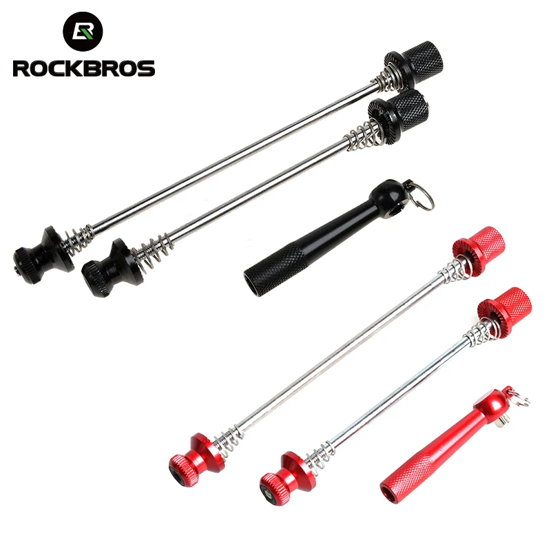 ROCKBROS Bike Quick Release Bicycle Wheel Hub Skewers Front Rear QR Quick Release Skewers MTB Road Bike Clip Lever Axle