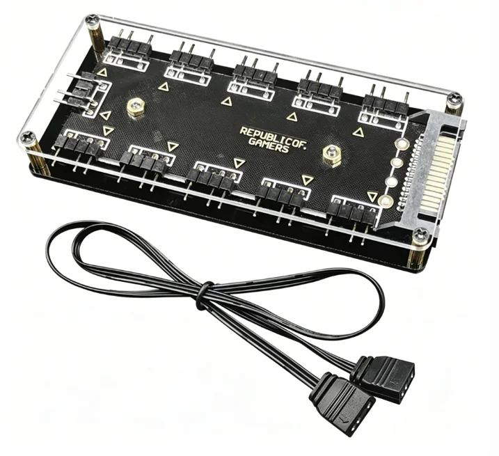 RGB 10 Hub Splitter 5V 3Pin ARGB RGBW Cable for ASUS AURA SYNC SATA Power Extension Cable Adapter LED Strip Light PC Fan Cooler