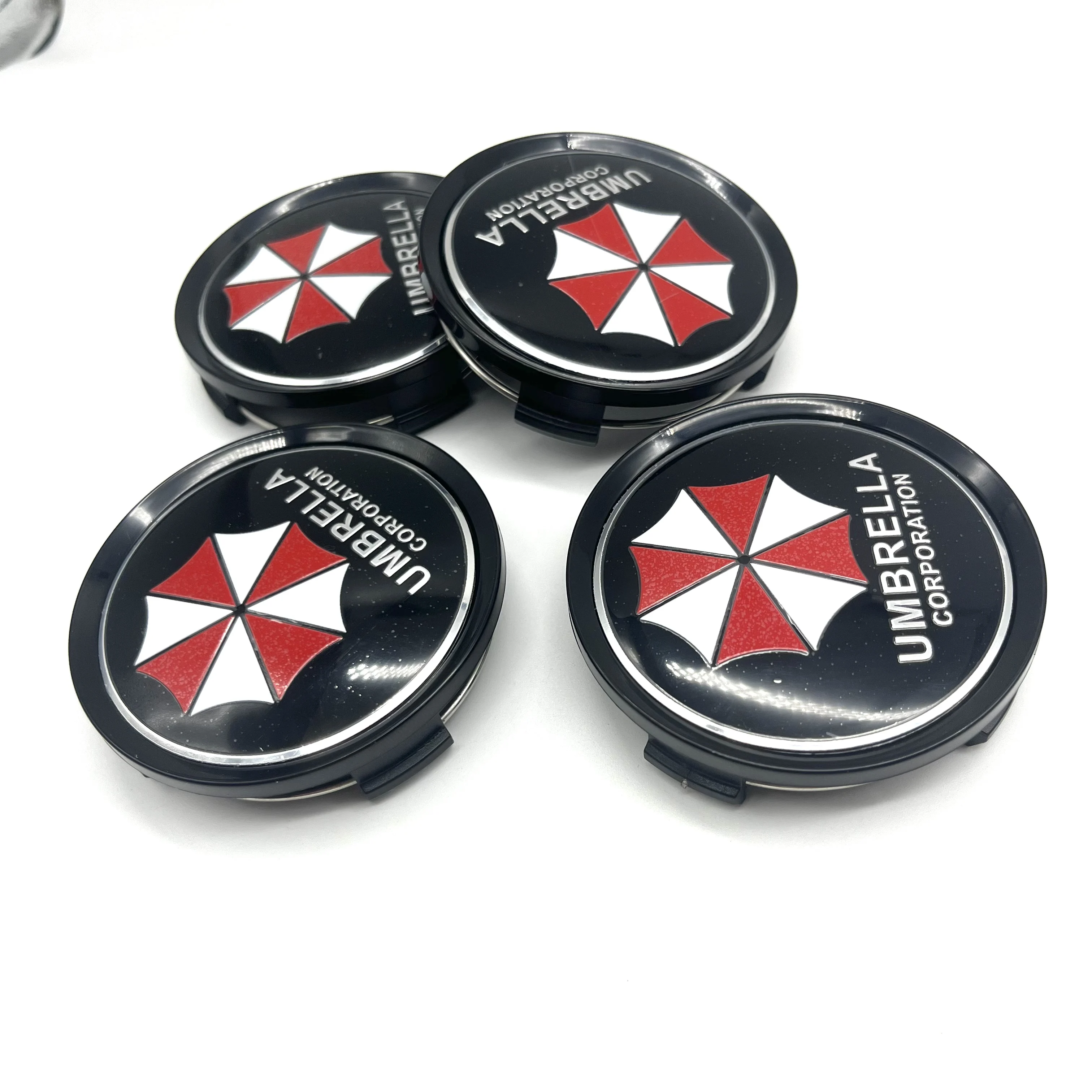 4Pcs OD75mm ID70mm Car Wheel Center Hubcap Rims Cover 3D 65mm UMBRELLA CORPORATION Badge Emblem Sticker Auto Styling Accessories