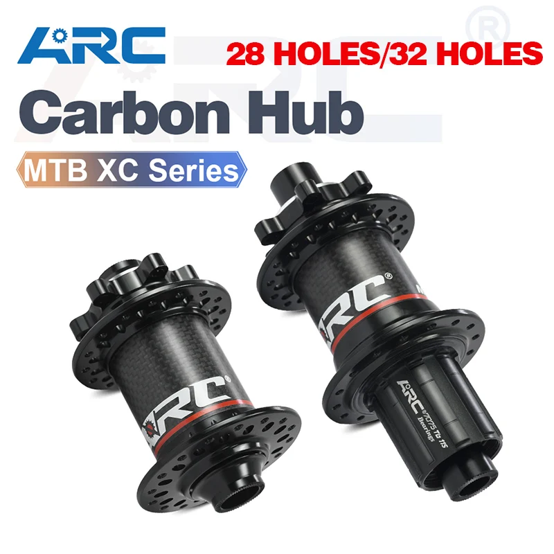 ARC Carbon Fiber Bicycle Disc Hub, 28 / 32 Holes, 6 Sealed Bearing Hub, Front 9x100, 15x100 Rear 10x135, 12x142, MTB HG 8-12V