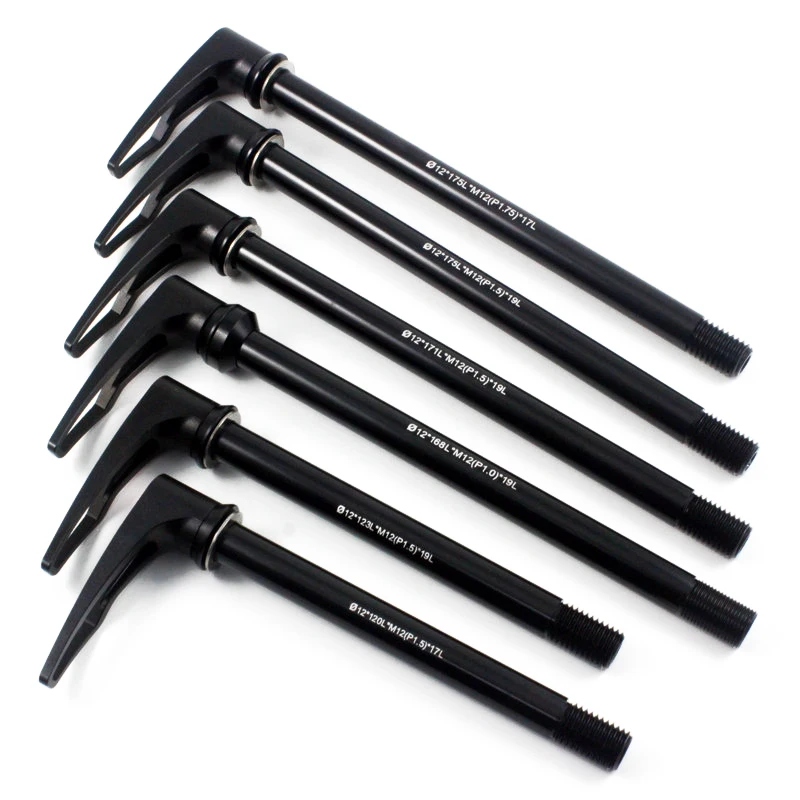 Bicycle Thru Axle Bike Hubs Tube Shaft Skewers Front Rear Axle with Quick Release 175mm 171mm 168mm 123mm 120mm P1.5 P1.75 P1.0