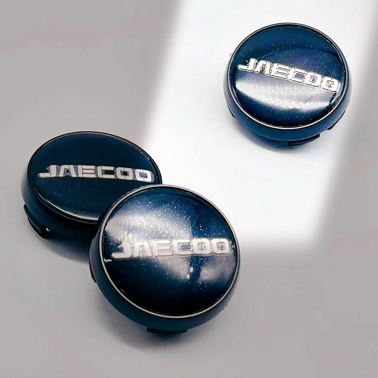 4PCS 3D Black / Silver 65MM Wheel Hub Cap JAECOO Logo Sport Rim Cover Wheel Center Cap Badge Styling Accessories