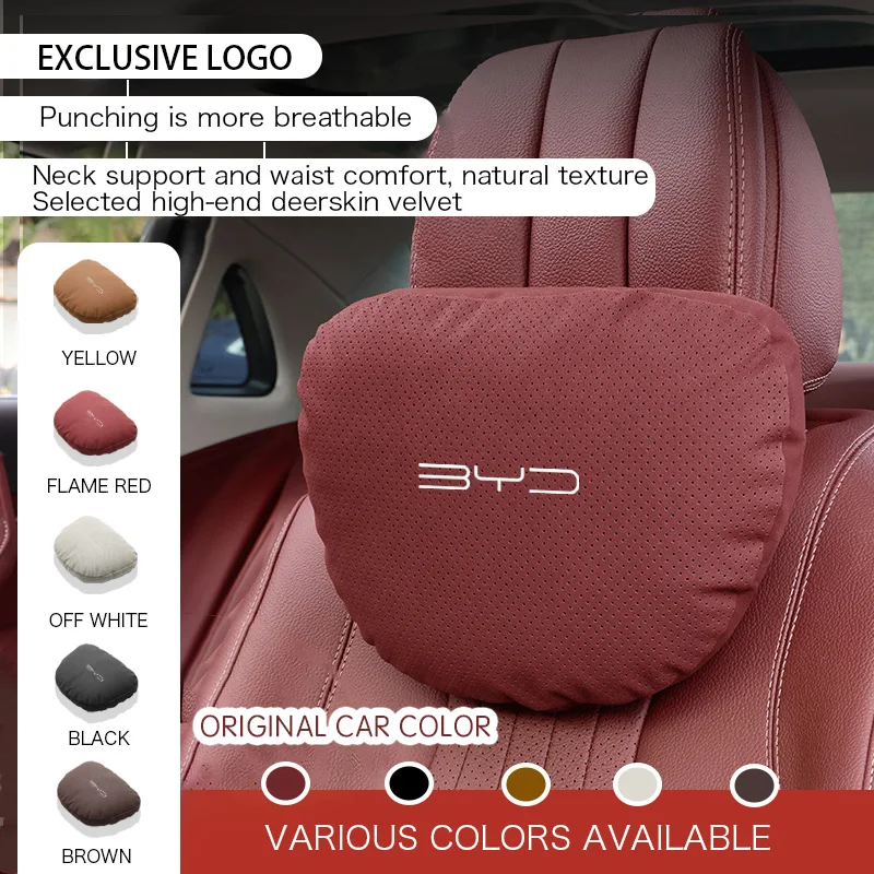 For BYD Atto 3 Dolphin Mini Seal U Dmi Song Plus Sealion Yuan Han Accessories Car Neck Pillow Seat Headrest Lumbar Spine Protect