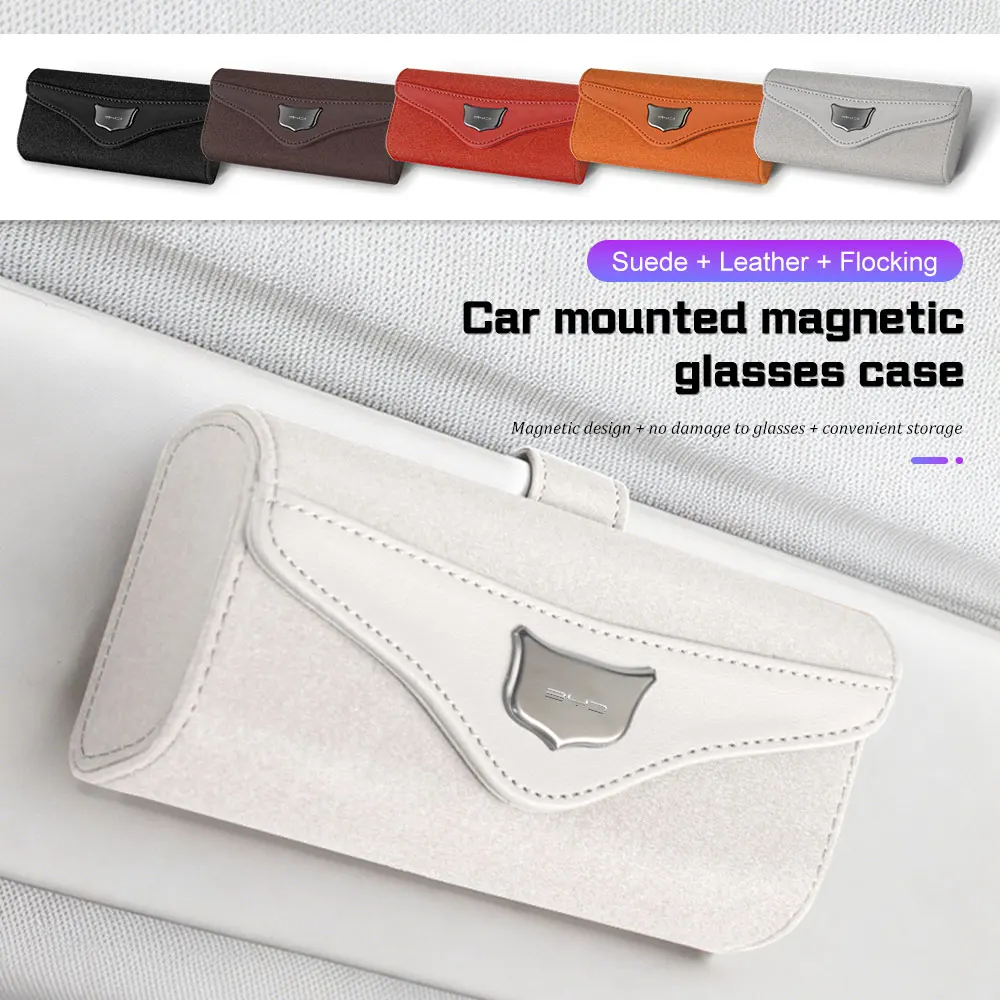 For Byd Atto Song Plus Yuan Qin Tang DMI Seal U Seagull Dolphin Sealion Car Interior Glasses Case Suede Sun Visor Sunglasses Box