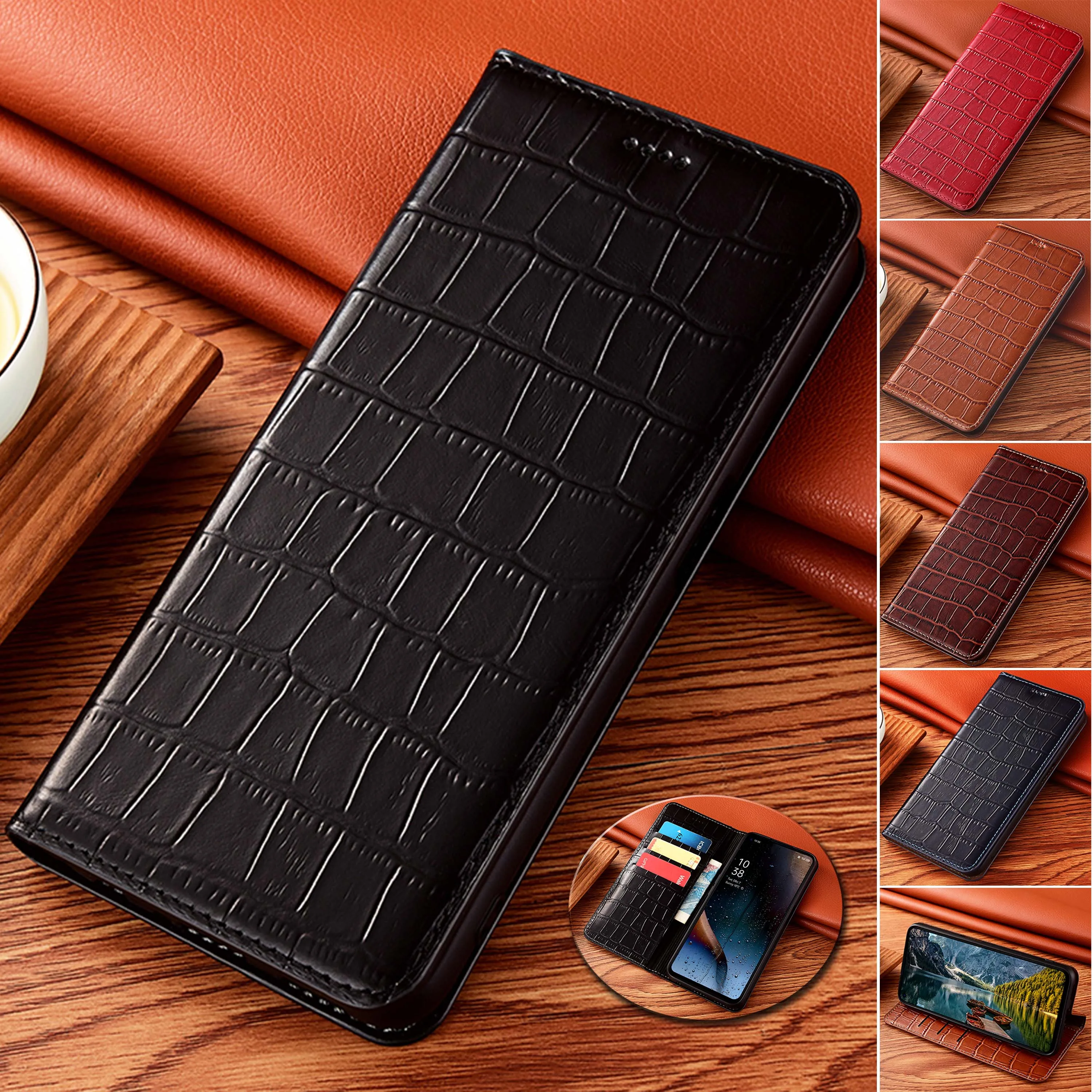 For Samsung Galaxy M13 M23 M33 M53 M55 M14 M15 M34 M54 4G 5G Bamboo Knot Pattern Genuine Leather Wallet Flip Phone Case Cowhide