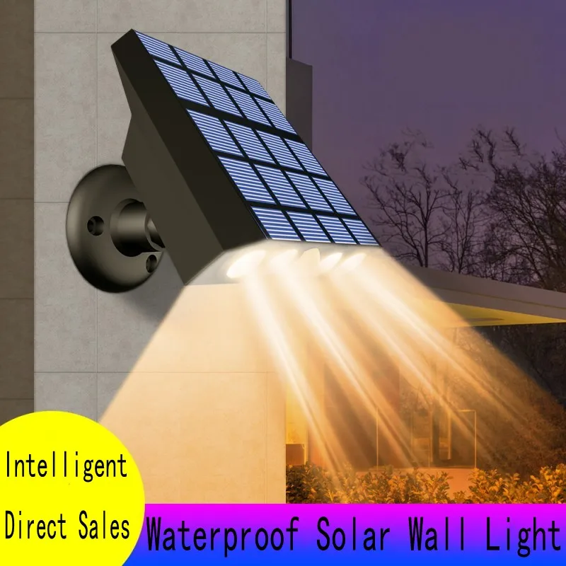 LED Solar Lamp Garden Light IP65 Waterproof LED Exterior Spotlight For Outdoor Lighting With Motion Sensor Projector Street Lamp