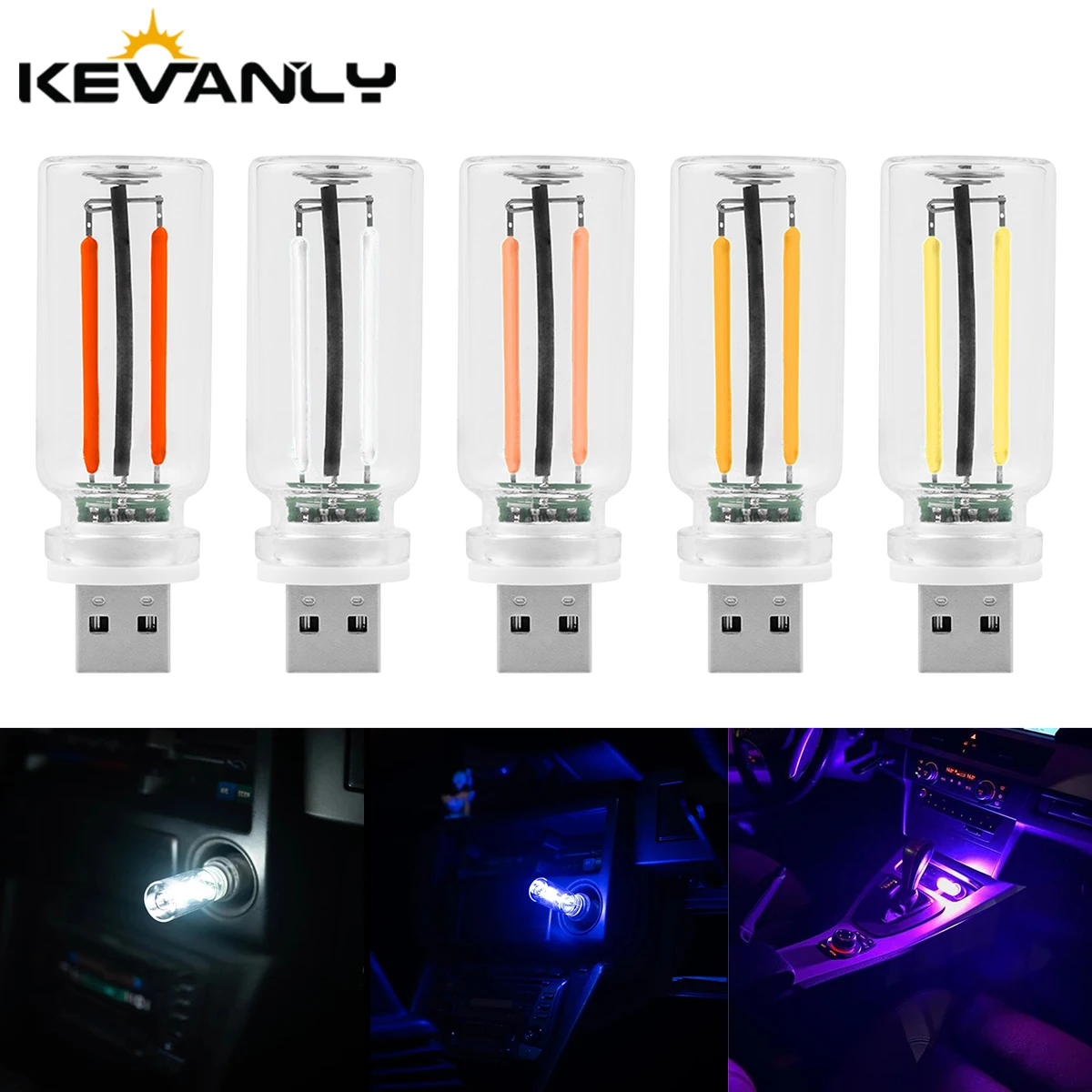 Retro USB LED Filament Touch Dimming Bulb 5V Retro LED Edison Bulb 0.3W Night Light Camping Incandescent Decorative LED Lighting