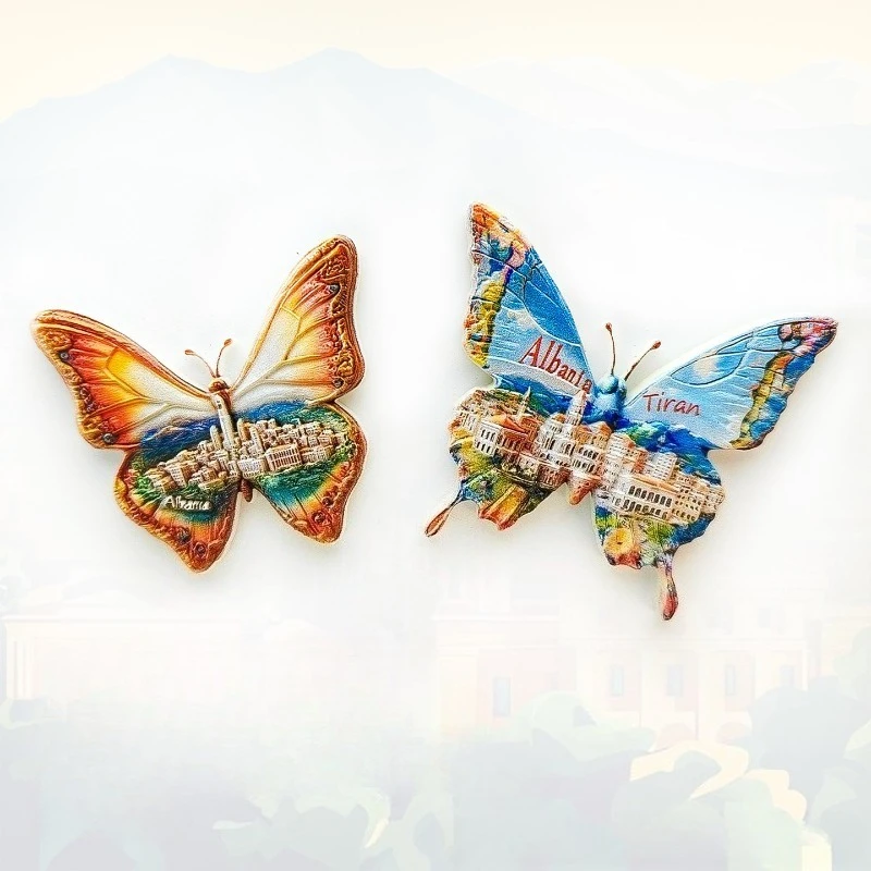 Albania Tirana Refrigerator Stickers Artistic Style Decorations Magnetic Stickers 3D Travel Decorations Souvenirs