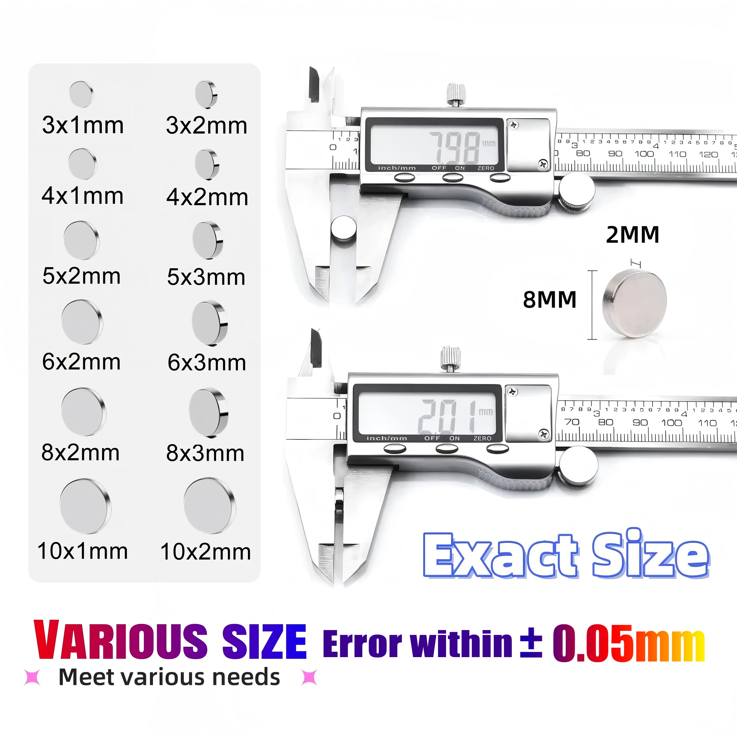 5x2/6x2/8x2/10x2/10x3mm Powerful Magnets Refrigerator Magnets for Decoration, Strong Magnet for Offices DIY Whiteboard Tool