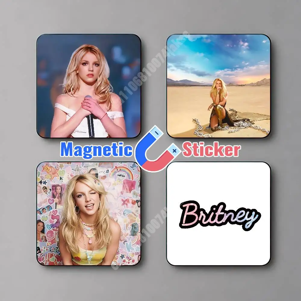 B-Britney S-Spears Pop Princess Magnetic Sticker Removable Fridge Decal for Metal Surfaces Magnet Label