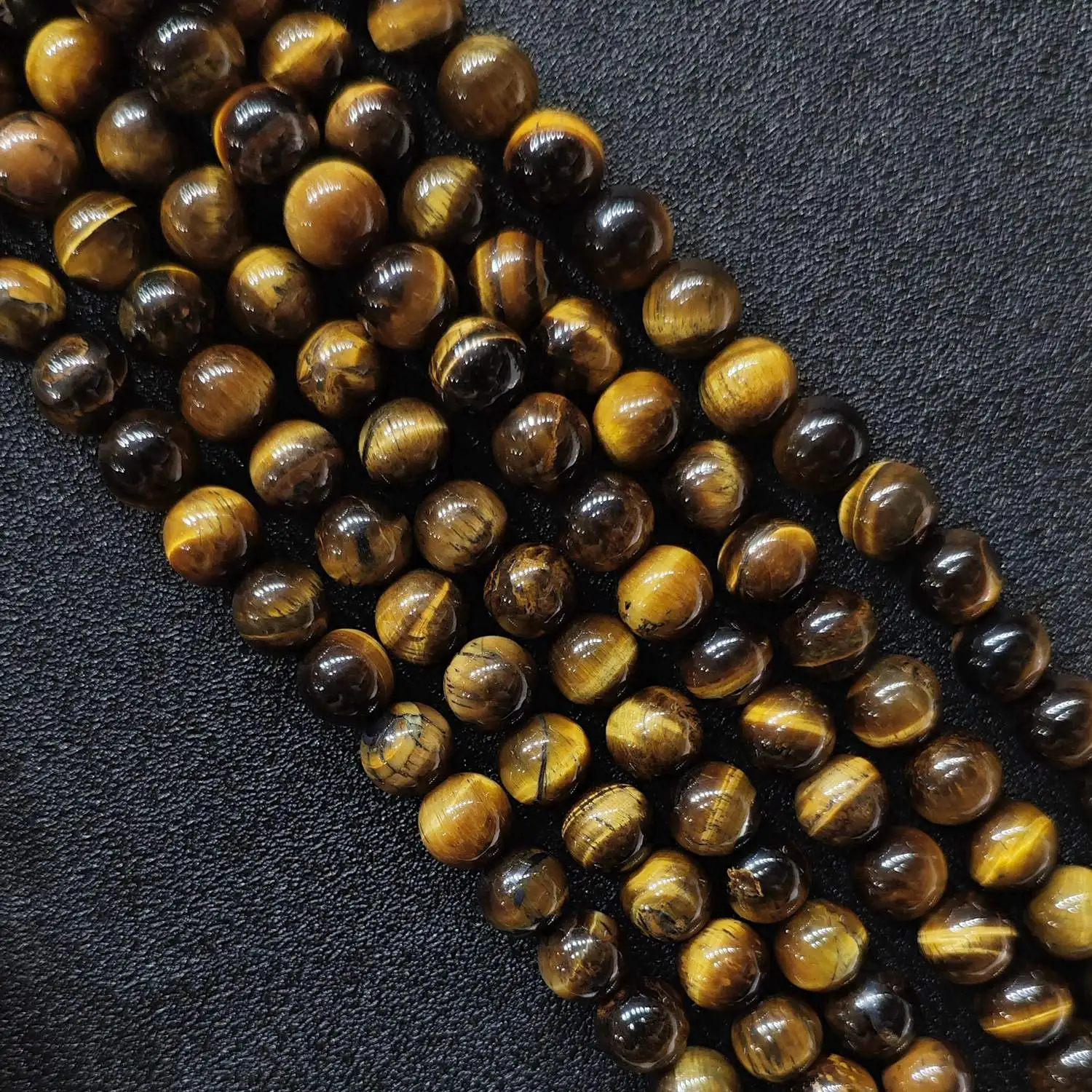 Yellow Tiger Eye Gemstone Beads Grade B- 4mm-18mm Smooth Round Loose Crystal Strand for DIY Jewelry Making Craft Supply Golden