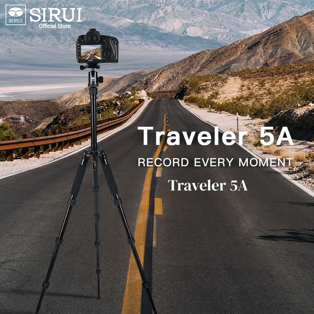 SIRUI Portable Aluminium Travel Tripod For DSLR Digital 1.38M Camera Camera Tripod With 360° Ball head Load 4kg Traveler 5A