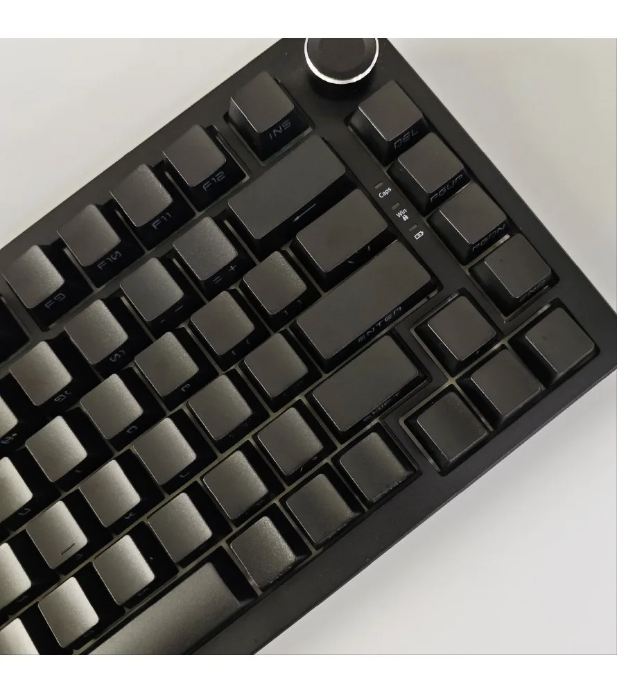 133 key box small full set of PBT material O E M height side engraved keycaps solid color black side engraved keycaps