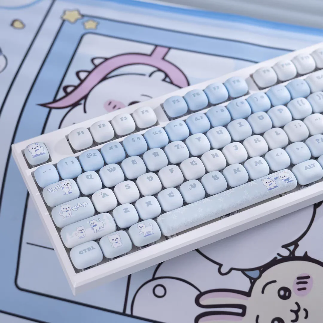 MOG bread keycap blue cat pbt material sublimation process support F87Pro/108/100/98/87