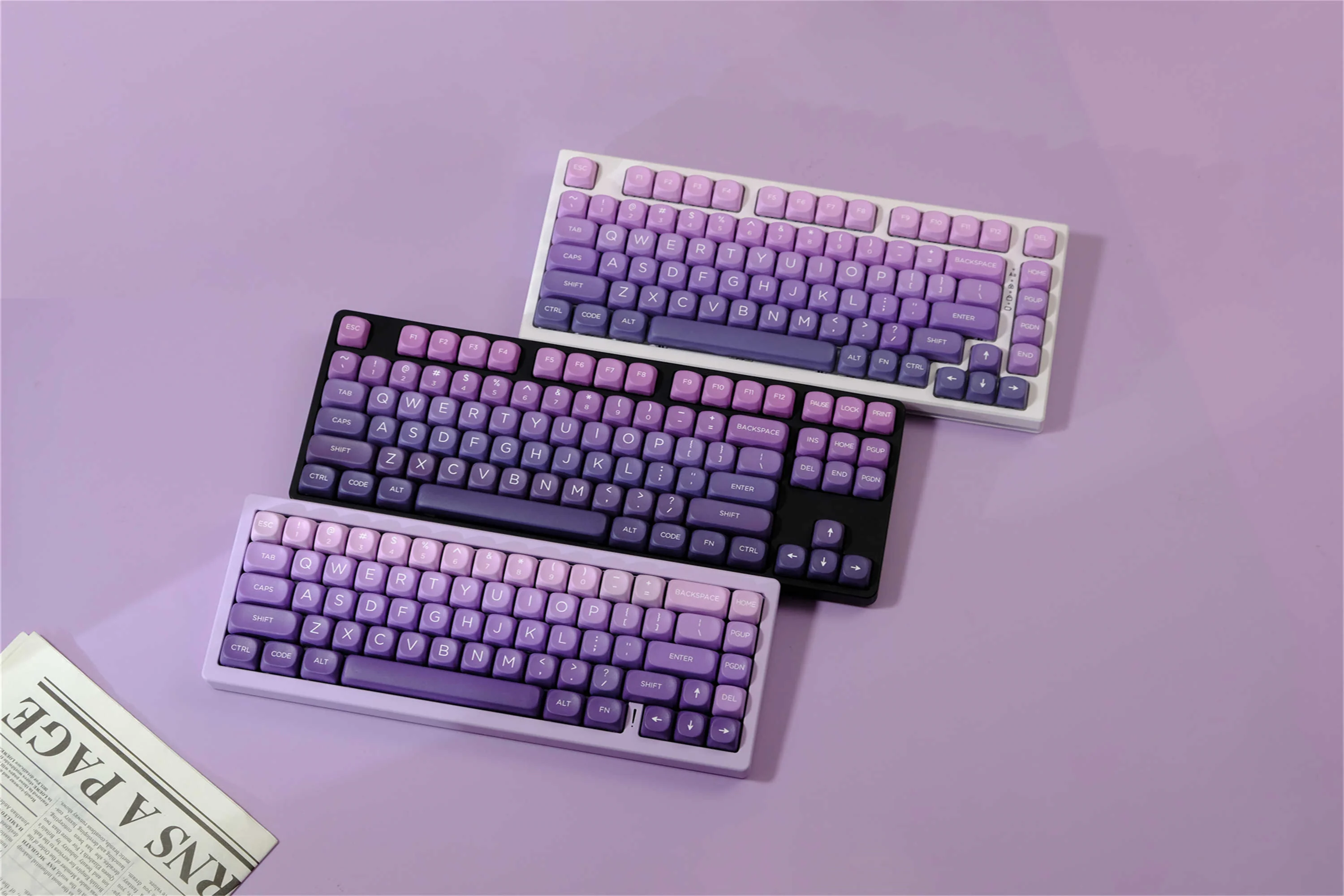 GMK Lucky Purple Gradient Keycaps 126 Keys PBT Material MOA XOA Profile DYE-SUB Keycaps For MX Switch Mechanical Keyboard