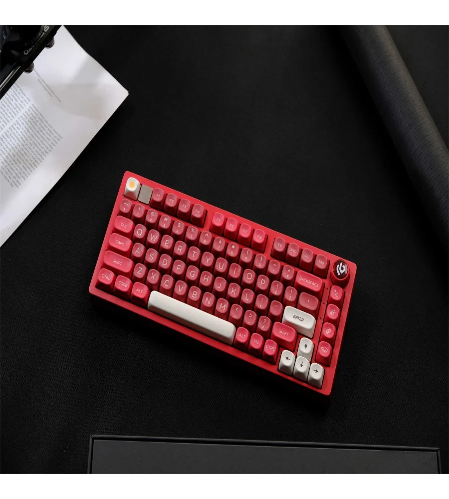 Keycap personality sublimation process suitable for a variety of mechanical keyboards red keycap 126 keys PBT material MOA