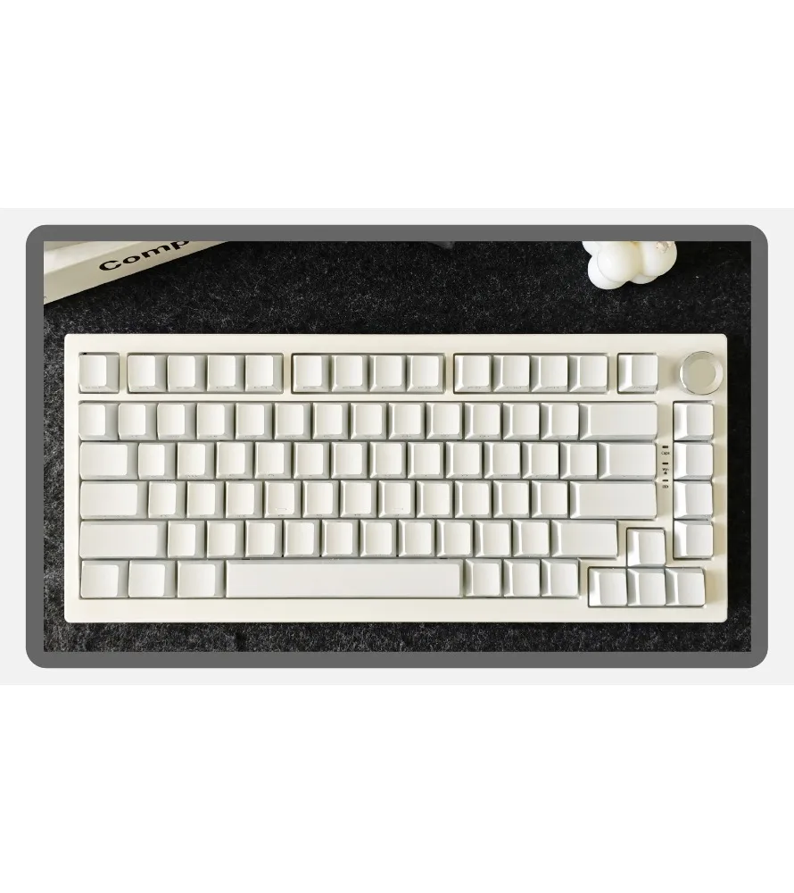 133 key box small full set of PBT material O E M height side engraved keycaps solid color white side engraved keycaps