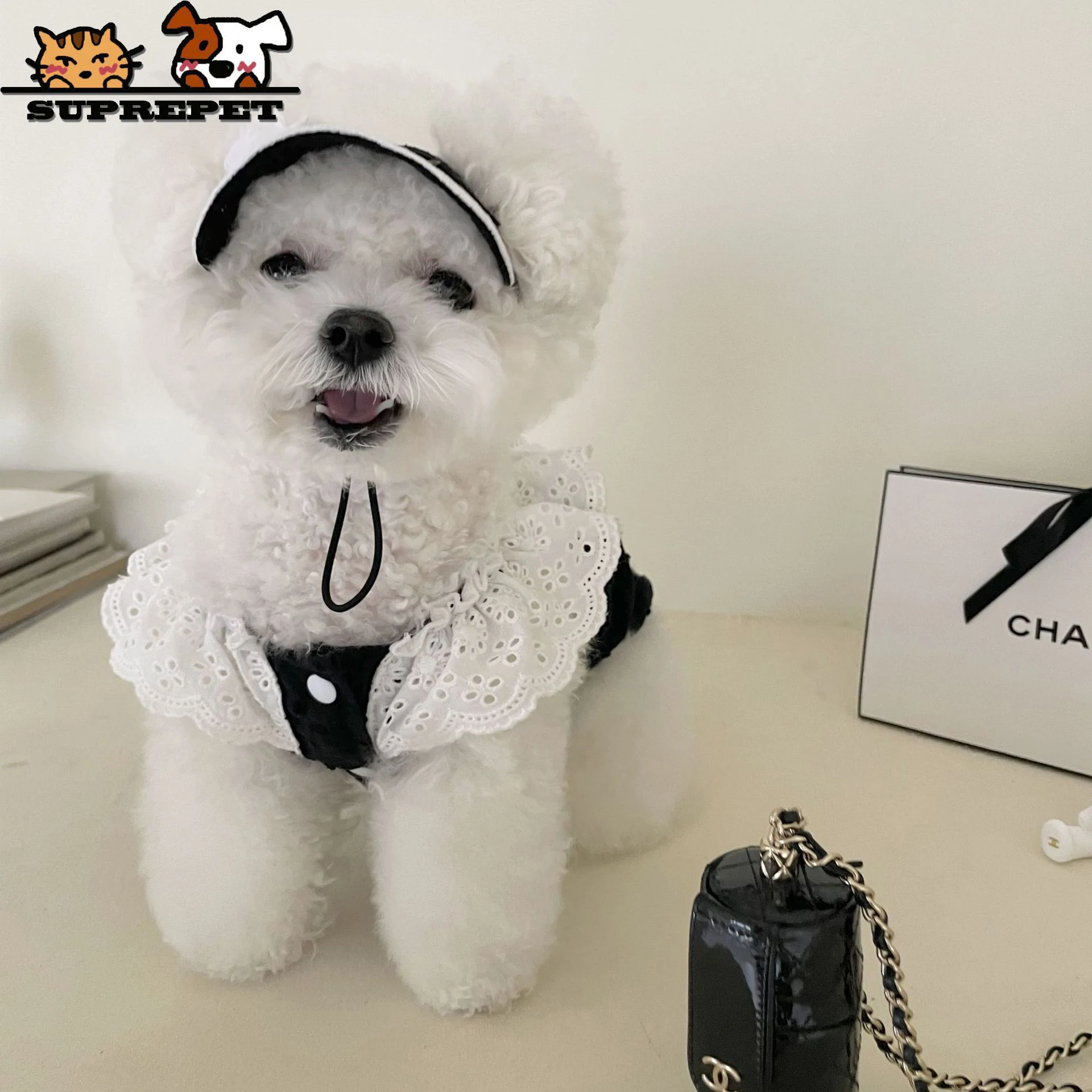 Princess Cotton Dress Knitted Hat Breathable Dog Clothes Comfortable for Puppy Cute Dogs All Seasons Pet Accessories Supplier