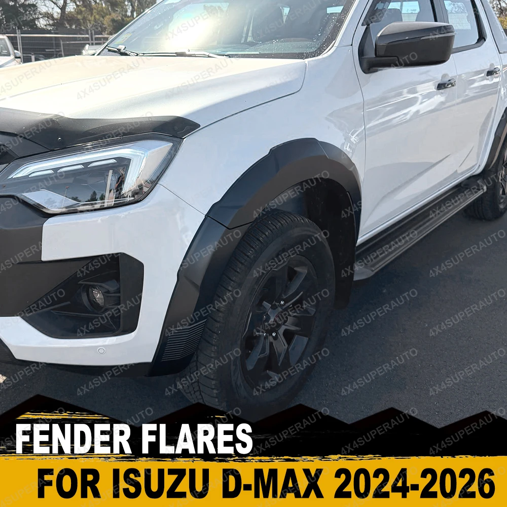 Fender Flares Wheel Arch Extension For Isuzu D-Max Dmax 2024 2025 2026 Double Cab OEM Style Mudguards Matte Black Car Accessorie