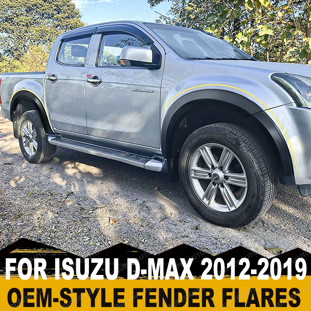 26mm Fender Flares For ISUZU D-MAX Dmax 2012-2019 Wheel Arch Matte Black Extensions OEM Style Mudguards Double Cab Car Accessori
