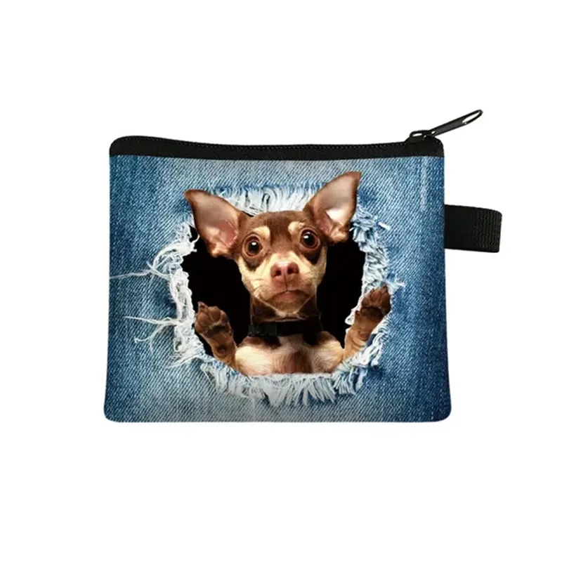 Cute Pet Dog Cat Women Coin Purses Puppy Kitten Mini Wallet Ladies Lipstick Storage Bag Girls Keychain Money Bag