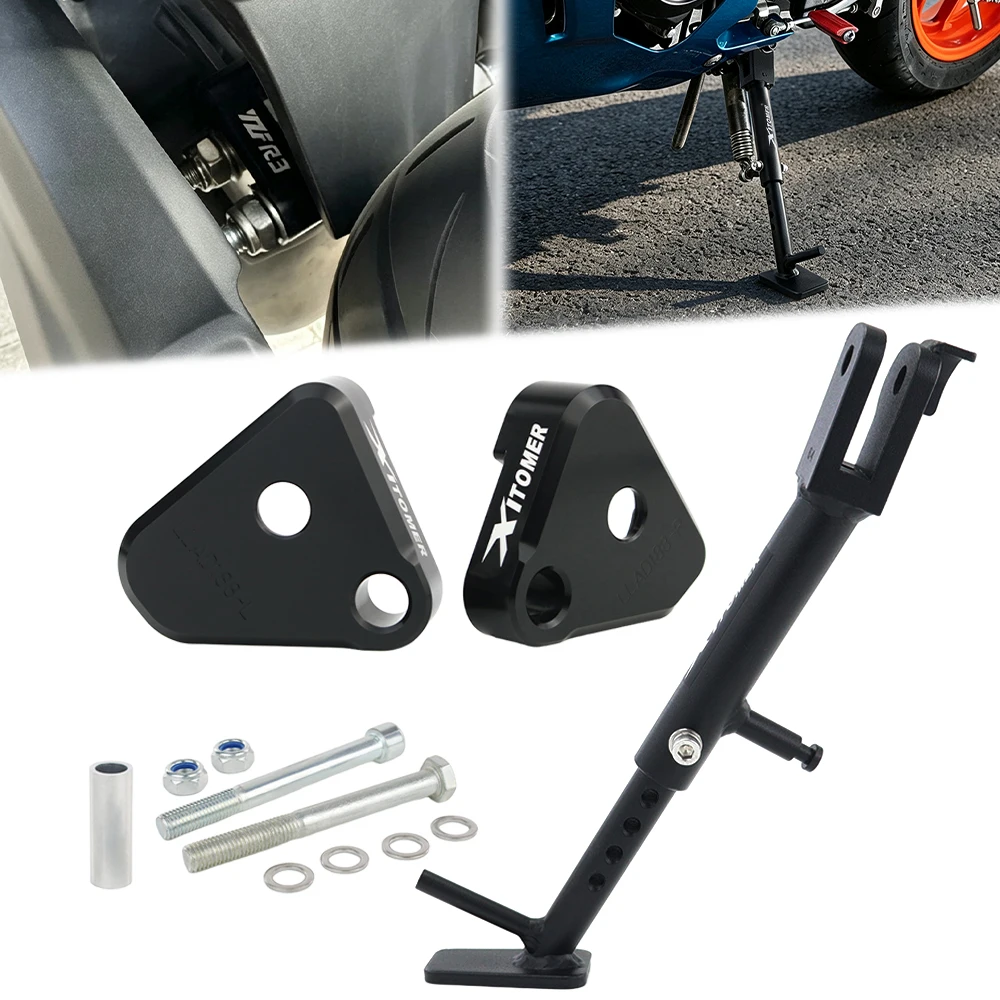 Motorcycle Rear Suspension Lowering Links For Yamaha MT-03 MT03 2016-2026 YZF-R3 R3 2015-2026 Adjustable Kickstand Side Stand