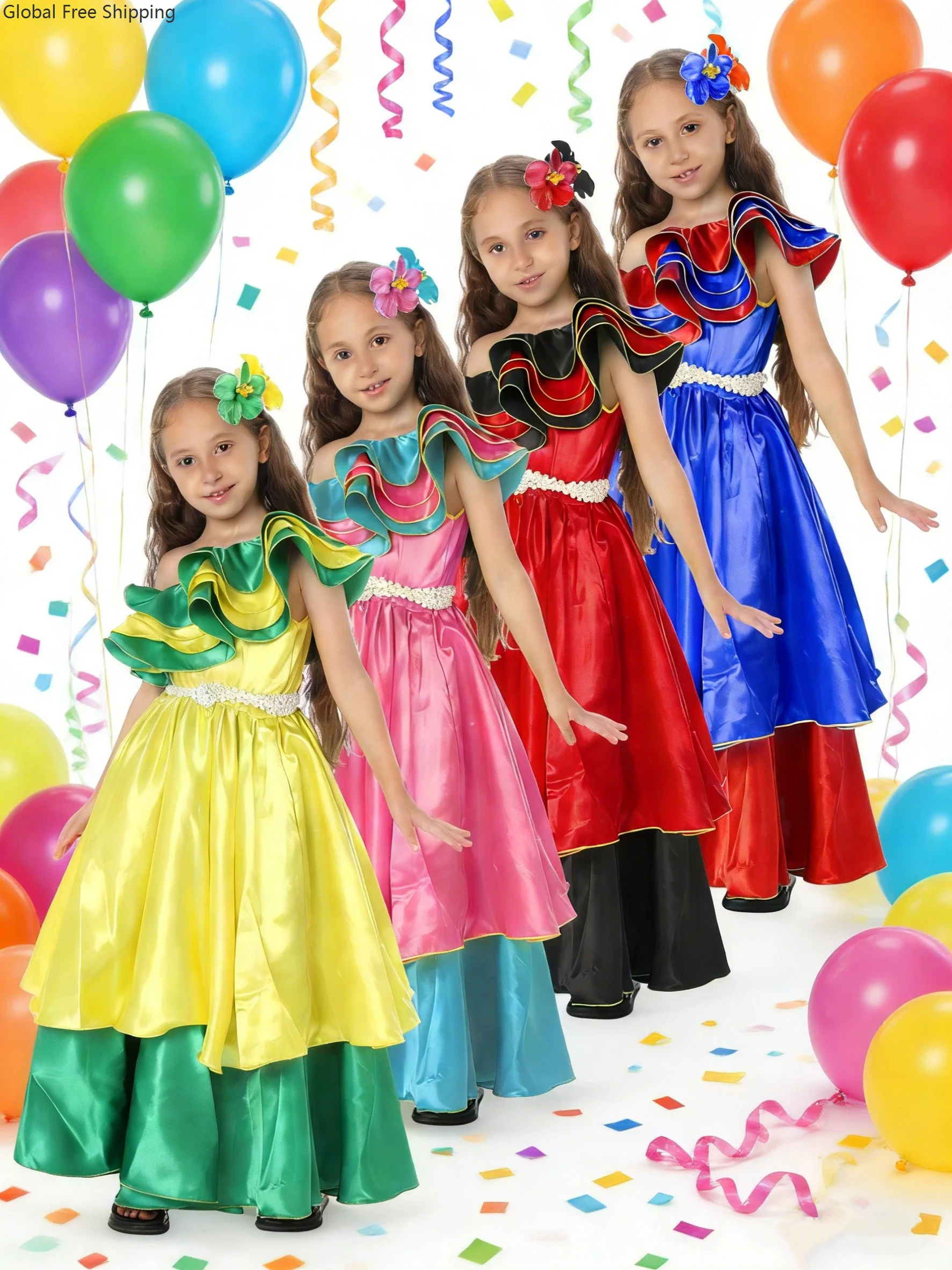 Brazilian Dance Costumes For Niño Cosplay Outfits For Enfant Spanish Flamenco Rumba Samba Dresses Rio Carnival Party Dress 2026