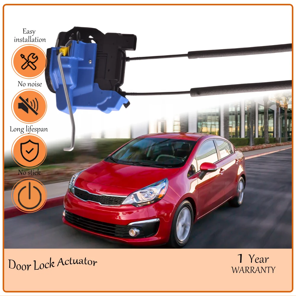 Dew-sealed Driver Rear Left  Right Door Latch Mechanical Unit OEM 81411-1W020,81421-1W020,applies KIA RIO 2012 to 2017 stable