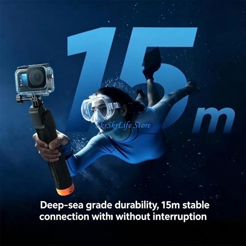 E65E Portable Floating Remote Tripod Handle for Action 6 5P 4 Cameras Buoyancy Bar for Diving Swimming and Vlog