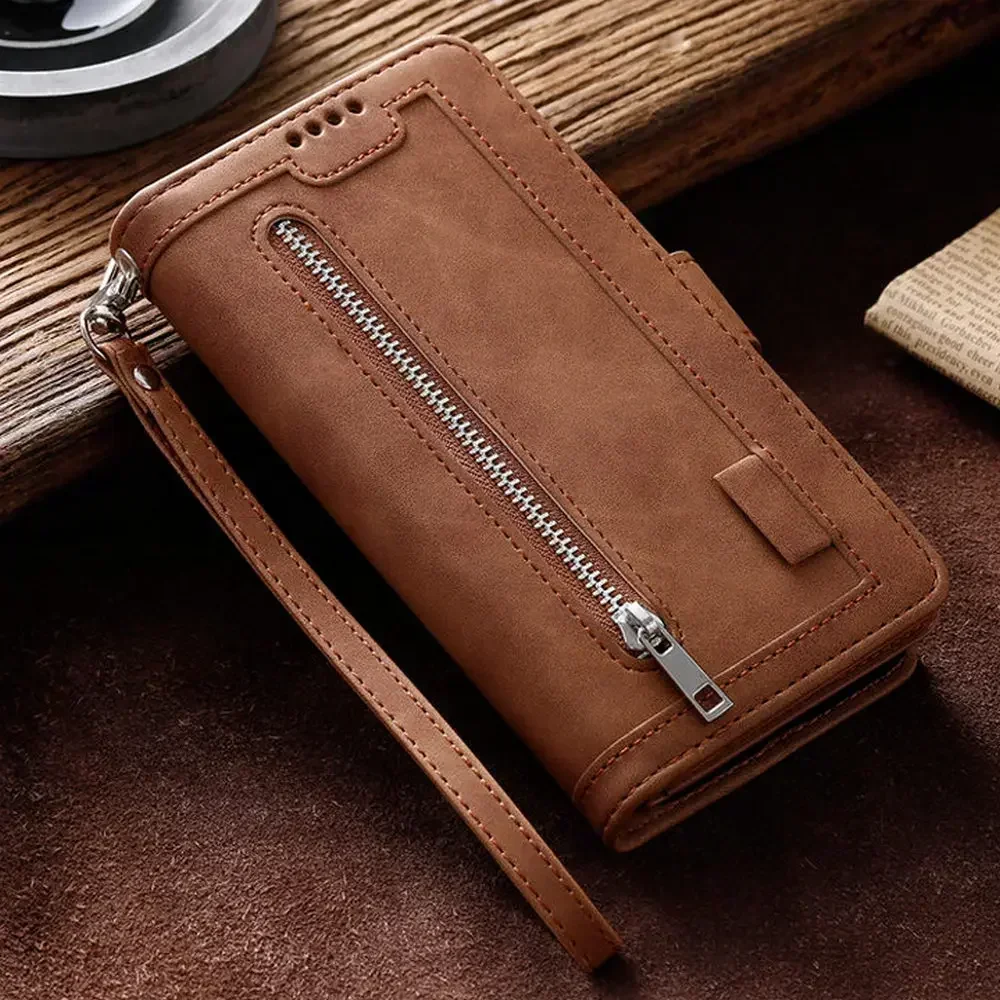 Flip Case For Xiaomi Poco X8 Pro Max 5G 9-Card Zipper Leather Wallet Funda For Poco X8 M8 X7 X6 F6 X5 F5 M4 X3 Pro M5s F3 Cover