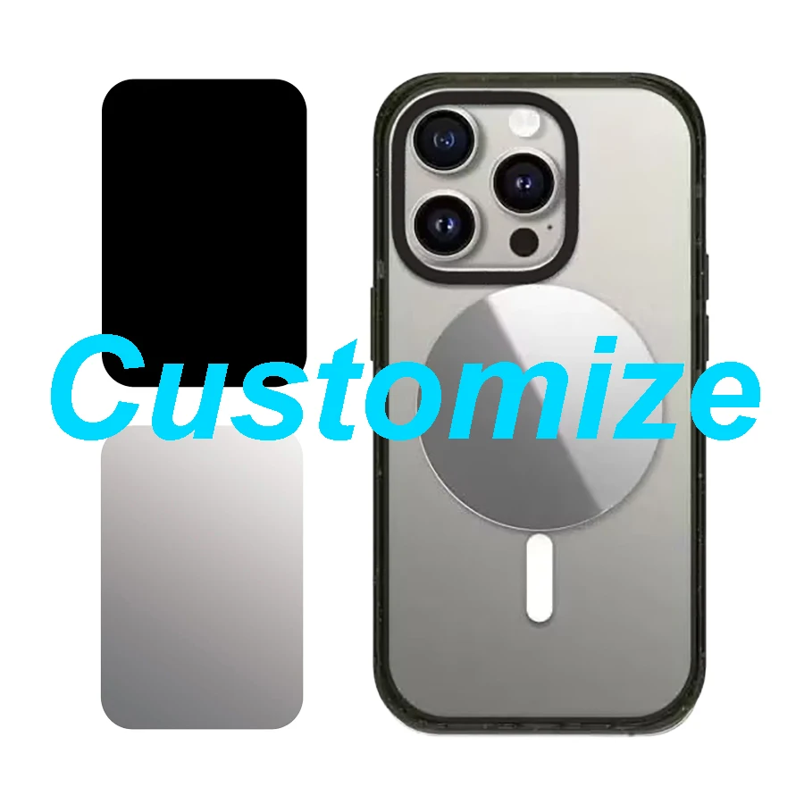 Custom Circle Square Phone Grip Card Holder Stand for IPhone 13 14 15 16 17 18 Pro Max Magnetic Case
